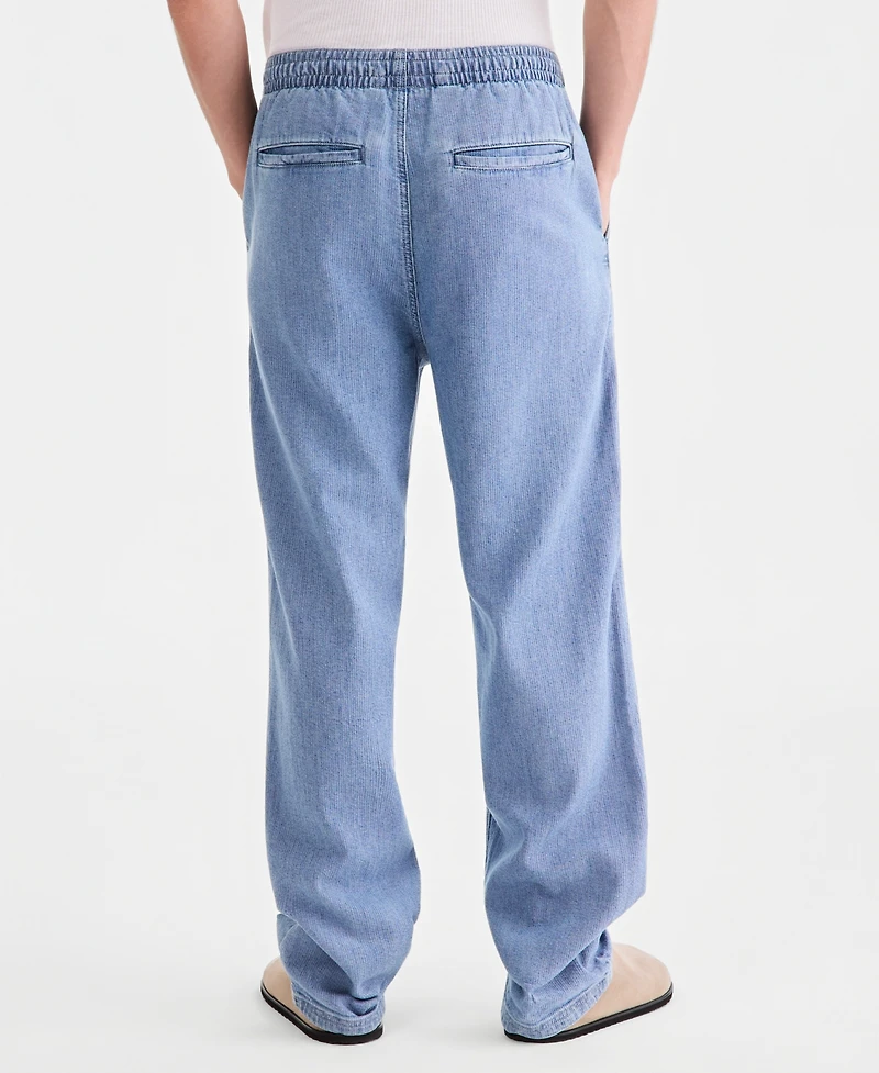 Sun + Stone Men's Pipeline Light-Wash Loose-Fit Pull-On Jeans, Macy's Exclusive