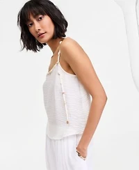 On 34th Womens Shell Embellished Gauze Tank Pleated Gauze Wide Leg Pants Macys Exclusive