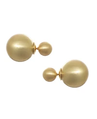Adornia Gold Matte Finish Double Ball Earrings