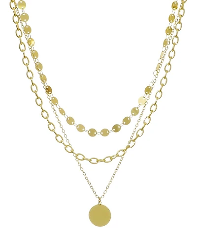 Adornia Gold 3-Layer Toggle and Confetti Necklace