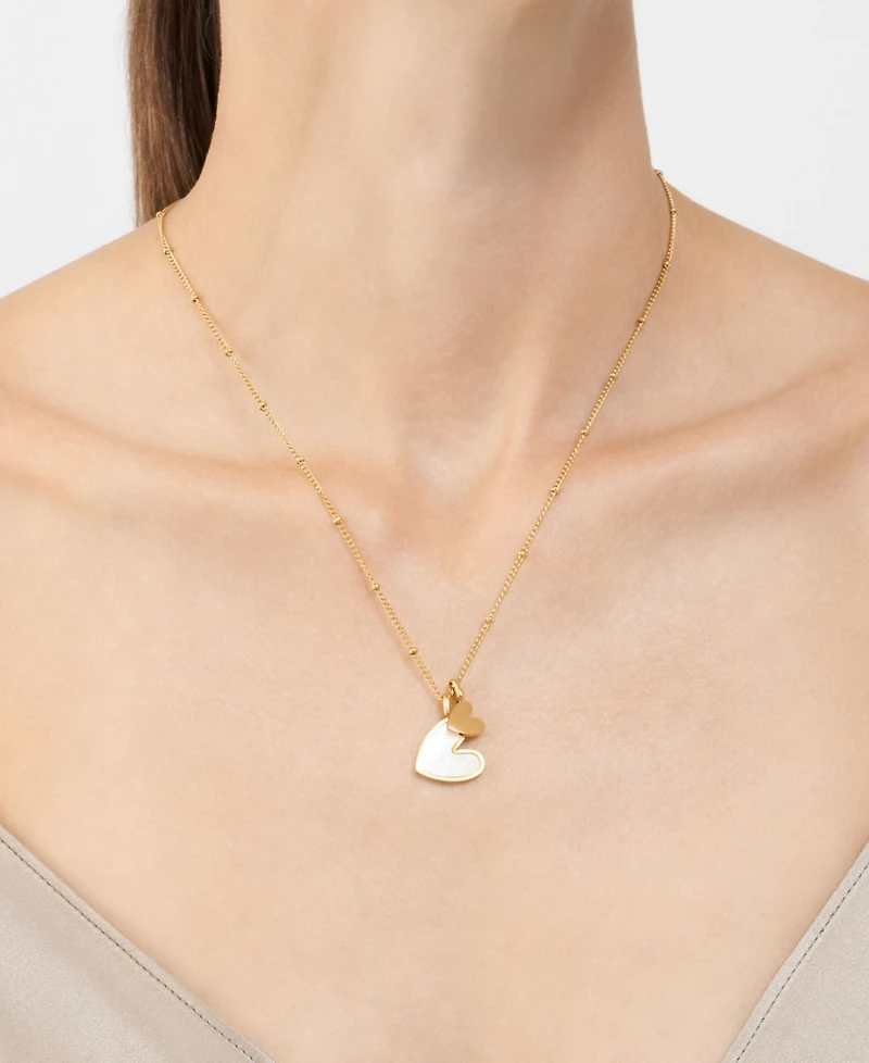 Adornia Pearl Gold 2-Piece Heart Set