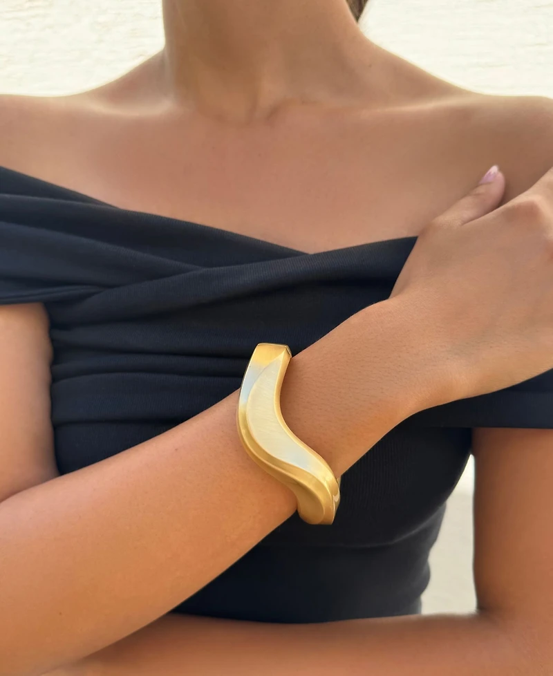 Adornia Gold 2-Piece Chunky Cuff Bracelet Set