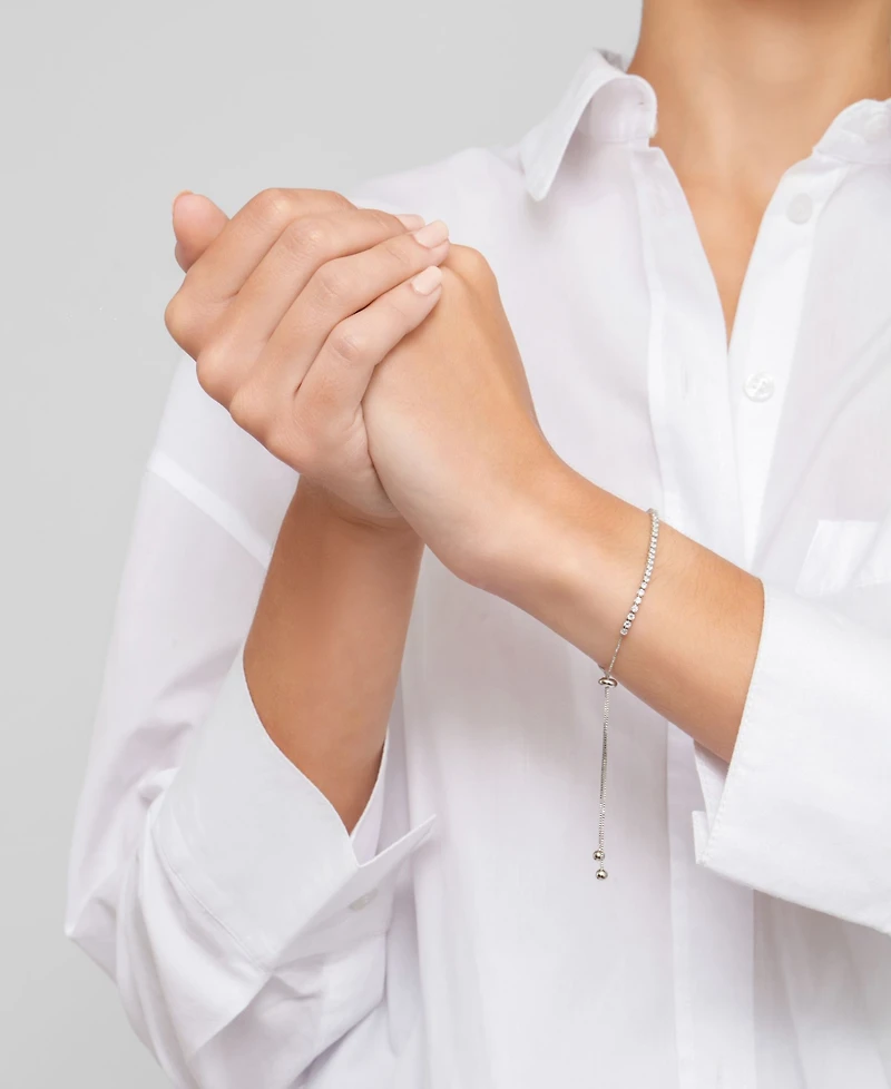 Adornia Silver 2-Piece Curved Bar and Tennis Set