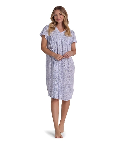 Miss Elaine Women's Printed Short-Sleeve Nightgown