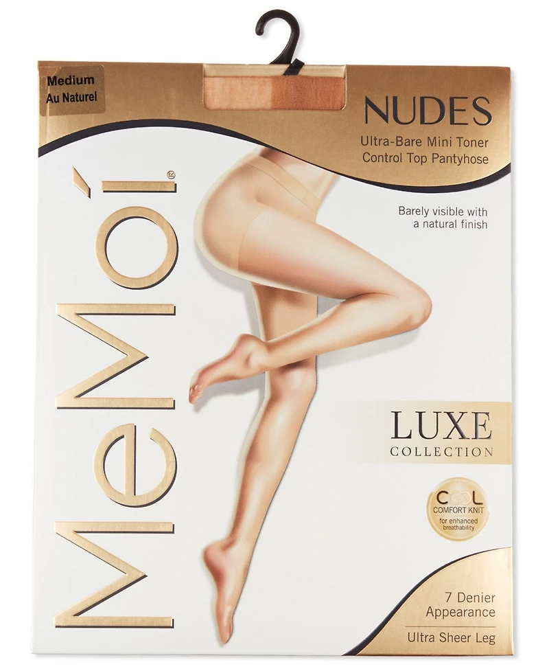 MeMoi Women's Nudes Ultra Bare Mini Toner Control Top Luxe Pantyhose