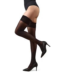 MeMoi Women's Second Skin Semi-Opaque Thigh Highs