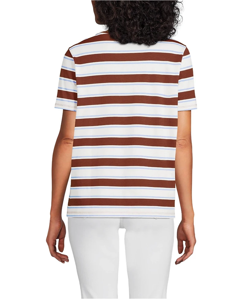 Lands' End Women's Relaxed Supima Cotton Crew Neck T-Shirt