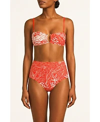 Jessie Zhao New York Women's Scarlet Bloom Reversible Square Bandeau Top