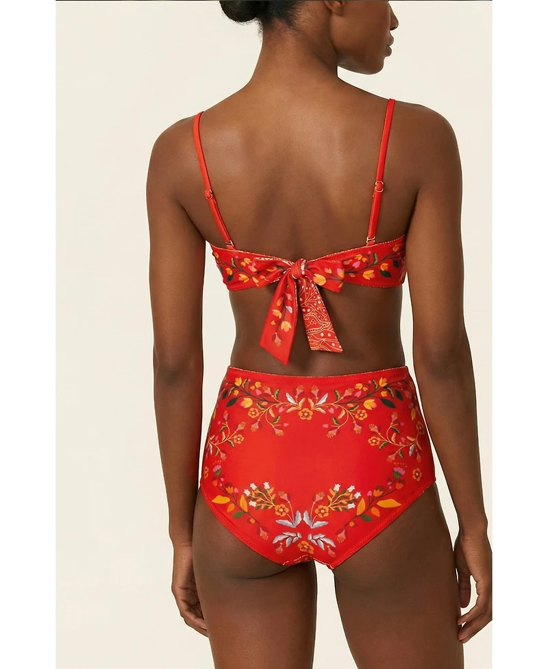 Jessie Zhao New York Women's Scarlet Bloom Reversible Bikini Bottom