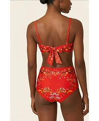 Jessie Zhao New York Women's Scarlet Bloom Reversible Bikini Bottom