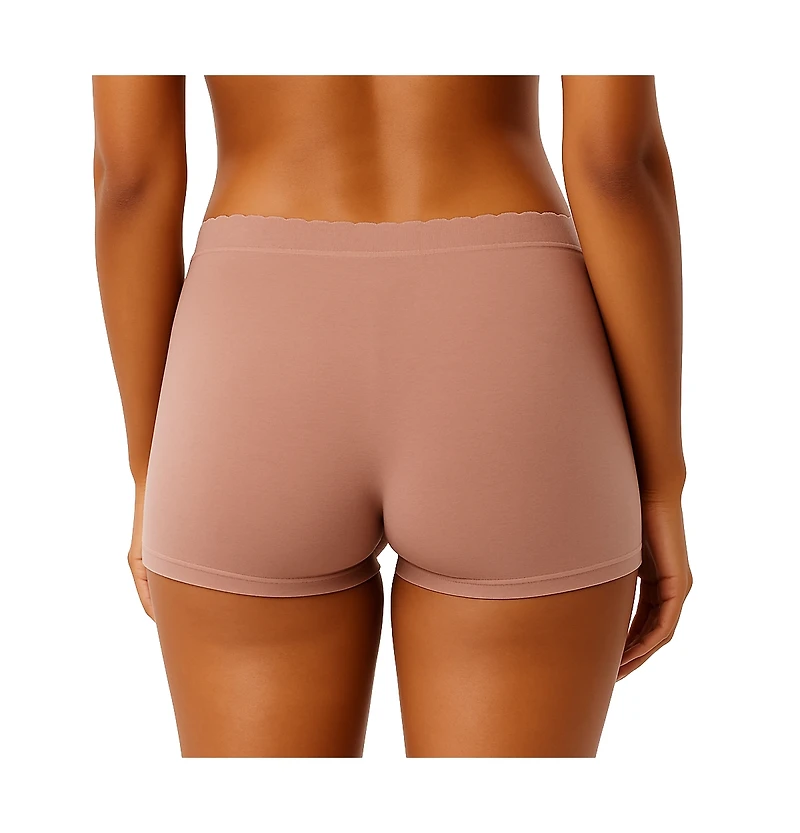 Lands' End Women's Lands Mid Rise Boyshort Soft Fit Seamless 3 Pack Panties, Sky Stripe Pk, X-Large