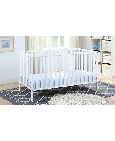 Jujabu 3 in 1 Convertible Solid Wood Island Crib White Adjustable Mattress