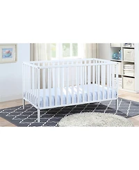 Jujabu 3 in 1 Convertible Solid Wood Island Crib White Adjustable Mattress