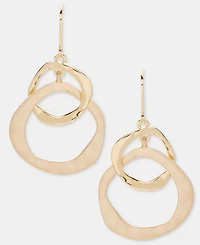 Style & Co Gold-Tone Double Circle Drop Earrings, Macy's Exclusive