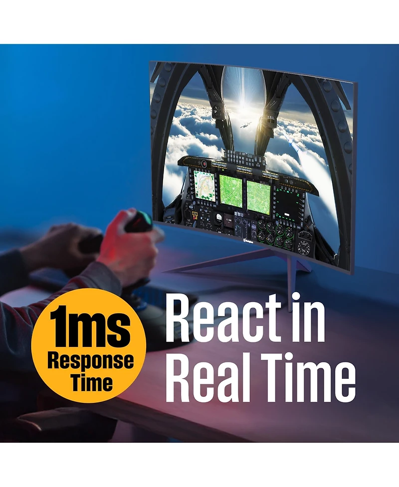 Westinghouse 24" Curved Gaming Monitor, 165Hz, 1080p, 1500R, Amd FreeSync, Built-in Speakers, Hdmi & Dp