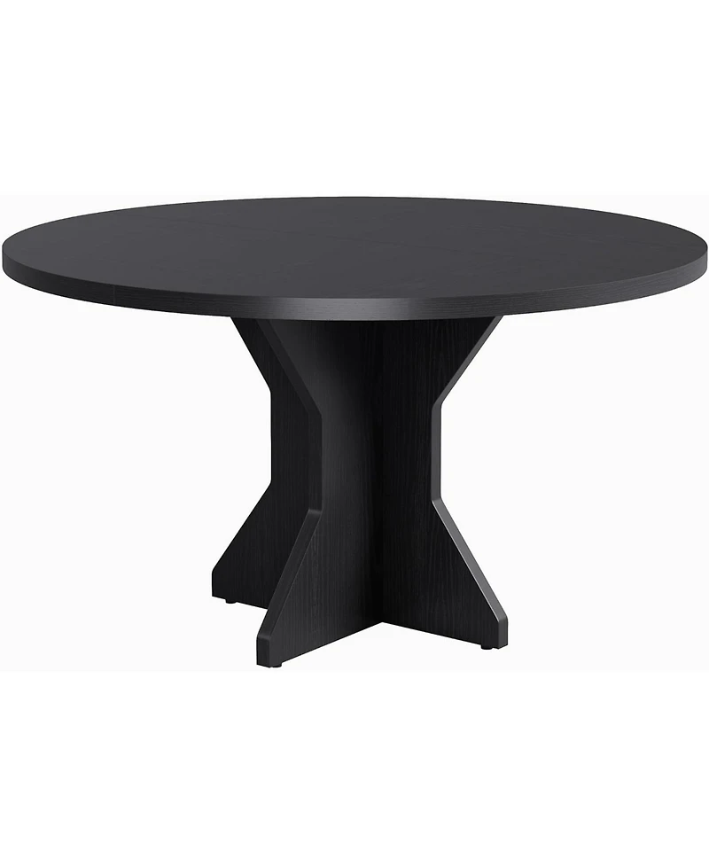 gaomon Round Dining Table, 47" Kitchen Table for 4-6 People, Circle Tables with Sturdy Pedestal Base, Space Saving Dinning Room Furniture