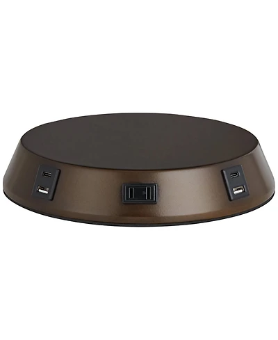 360 Lighting Modern Workstation Table Lamp Base with Usb and Ac Power Outlet Universal Charging Bronze Touch On Off Living Room