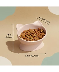 Aronkl Elevated Cat Food Water Bowls Set of 2 Whisker Friendly Raised Pedestal Dishwasher Safe 6.5 Oz