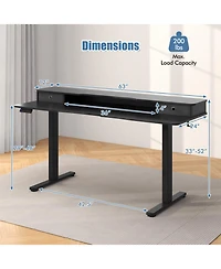 Slickblue Height Adjustable Electric Standing Desk with 2 Drawers