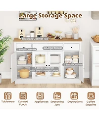 Sugift Large Buffet Sideboard Cabinet with Drawers and Wine Storage