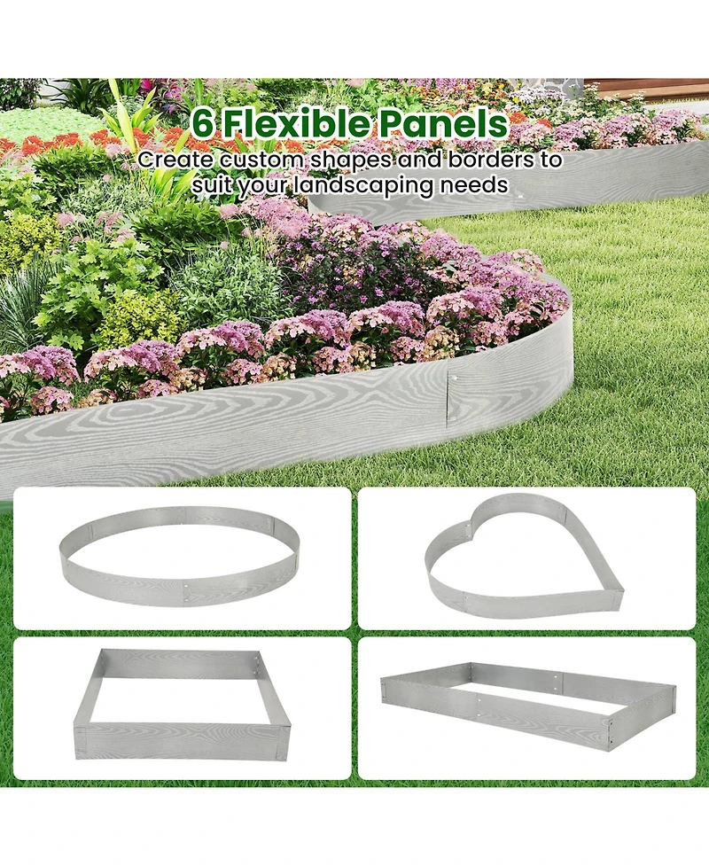 Sugift Six Pack Galvanized Metal Landscape Edging for Yard
