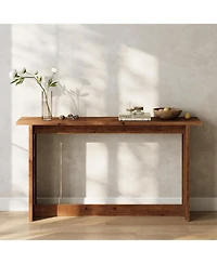 Tribesigns Solid Wood Media Console, 63" Rustic Distressed Walnut Entryway Table, Farmhouse Sofa Table for Living Room, Hallway, Foyer