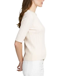 Elle Collection Women's Fine Gauge Embellished Neck Top