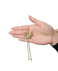 Jessica Simpson Gold-Tone Butterfly Y-Lariat Necklace with Crystal