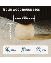 gaomon Cloud Bed Frame, Corduroy Upholstered Low Platform with Wood Legs