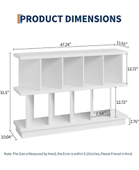gaomon 8 Cube Wooden Low Bookshelf Tv Stand with Removable Backs