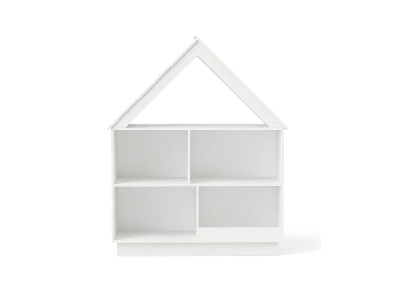 Slickblue House-Shaped 3-Tier Toy Organizer with Open Storage Shelves