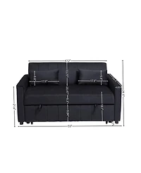 Maison Boucle Convertible Sleeper Sofa Bed with Pull-Out Bed, Adjustable Backrest & Pillows, Small Space Velvet Loveseat Couch-Maison Boucle