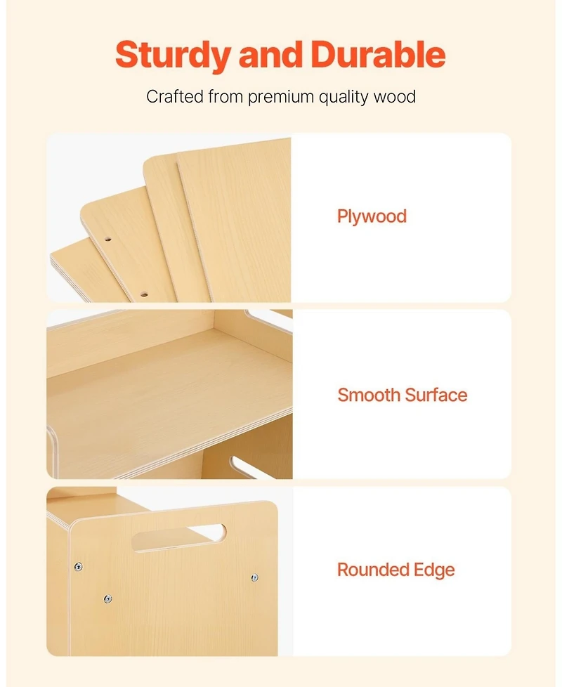 Sugift Montessori Weaning Table and Chair Set, Adjustable Height, Wooden for Toddler