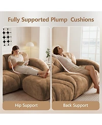 Rainsken 80-Inch Velvet Tufted 2-Piece Modular Sectional Loveseat Sofa