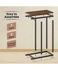 Gouun C-Shaped Sofa Side Table with Heavy-Duty Metal Frame, 18 x 10 x 25 in