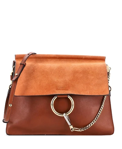Pre-Owned Chloe Medium Faye Shoulder Bag Leather and Suede