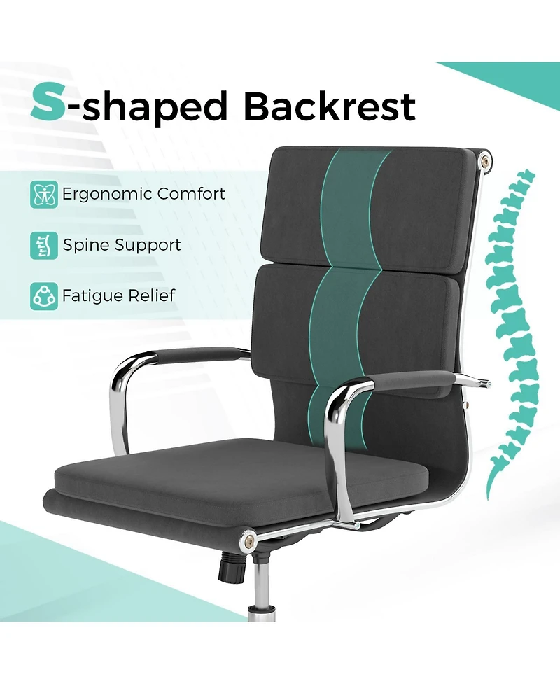 Slickblue Ergonomic Desk Chair Rocking Backrest Adjustable Seat