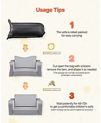 Sugift 2-in-1 Kids Sofa Foldable Toddler Couch Convertible Chair and Lounger