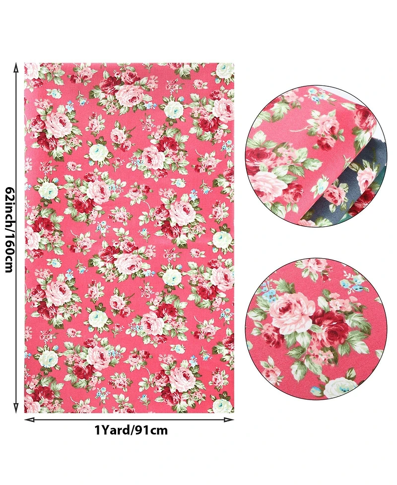 Gnuadz 3 Pieces 3 Yards 62 Inch Floral Cotton Fabric Pattern Quilting Bundle Sewing Crafting Diy