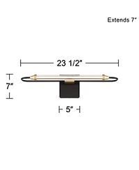 Possini Euro Design Nikola Industrial Led Wall Light Bar, Hardwired, 23 1/2"