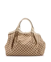 Pre-Owned Gucci Large Sukey Tote Gg Canvas with Leather