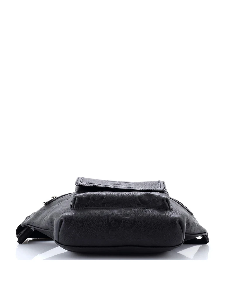 Pre-Owned Gucci Front Pocket Belt Bag Jumbo Gg Embossed Leather