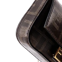 Pre-Owned Fendi Nano Chain Baguette Charm Bag Zucca Coated Canvas