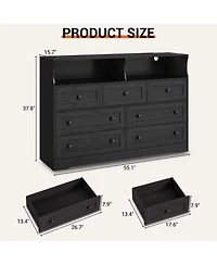 gaomon 7-Drawer Wooden Chest of Drawers