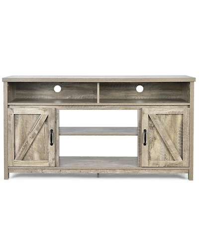 Sugift 59 in Tv Stand Media Console with Barn Doors for 65 in TVs