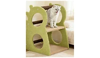 Zeus and Ruta Modern 2 Tier Cat Tree with Rotatable Sisal Ball Stylish Scratching Post Tower for Indoor Cats
