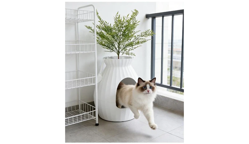 Zeus and Ruta Smart Cat Litter Box with Electronic Odor Removal and Sterilization for Indoor Cats