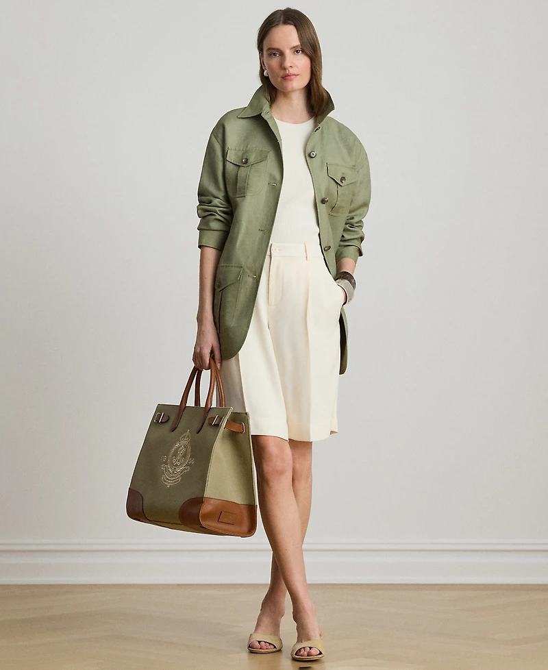 Lauren Ralph Petite Spread Collar Twill Field Jacket