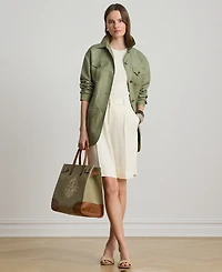 Lauren Ralph Petite Spread Collar Twill Field Jacket