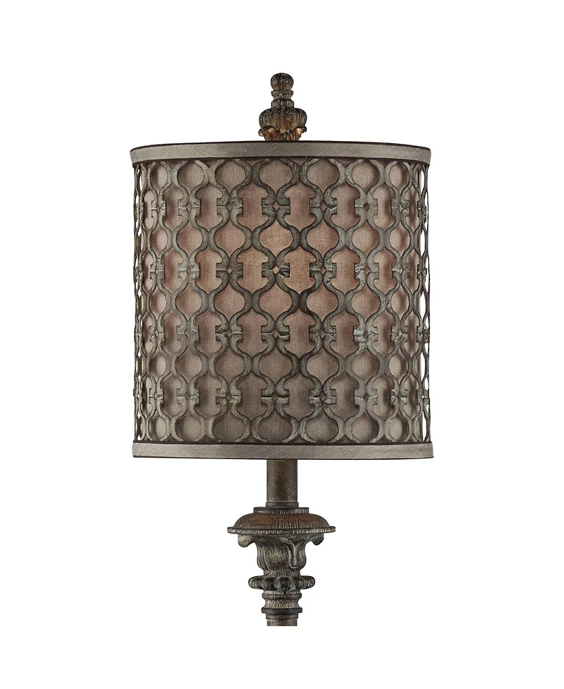 Regency Hill French Candlestick Traditional Buffet Table Lamp 34" Tall with Usb Charging Port